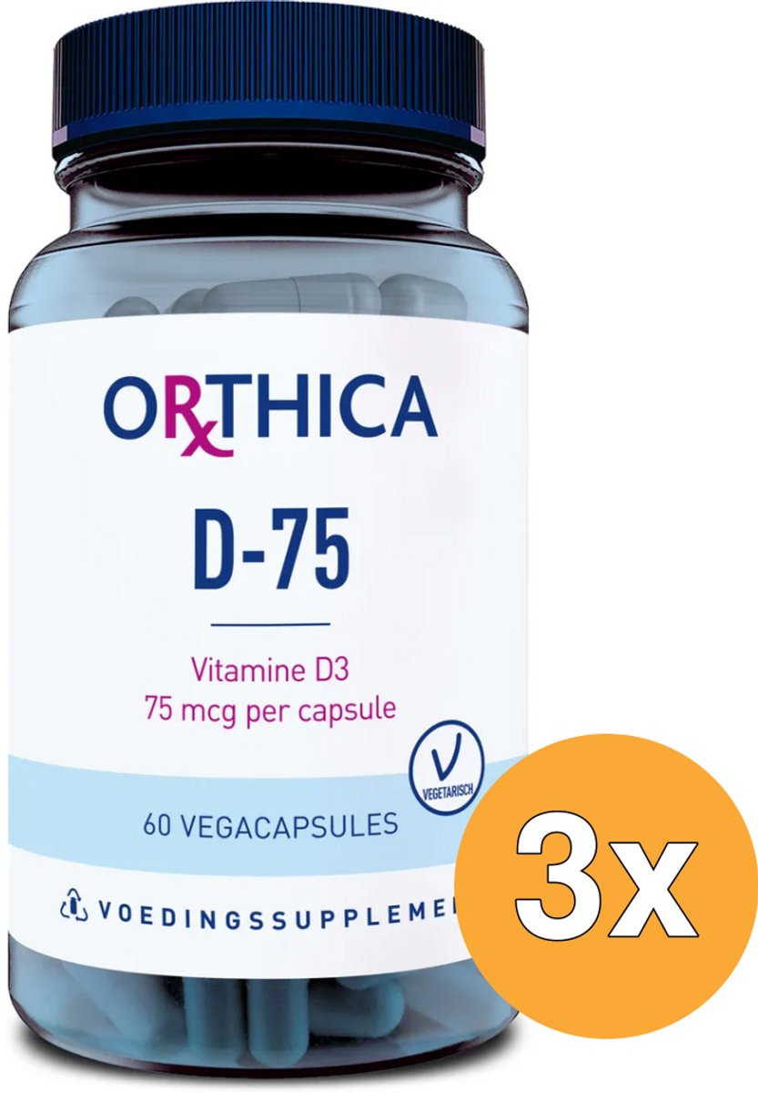 3x Orthica Vitamine D-75 (60 vega capsules)