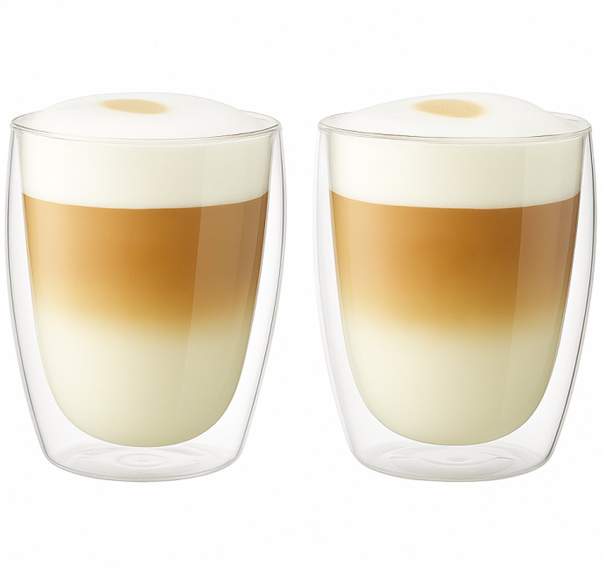 Cookinglife Latte Macchiato Glazen Barista 380 ml – Set van 2 – Dubbelwandig Elegant Design