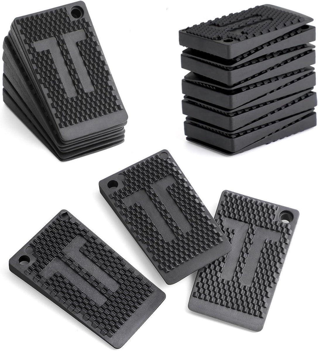 Meubelnivelleerders - Vloerbeschermers Wiggen - Meubels Stabiliseren - Antislip Rubber - 40 Stuks - Zwart