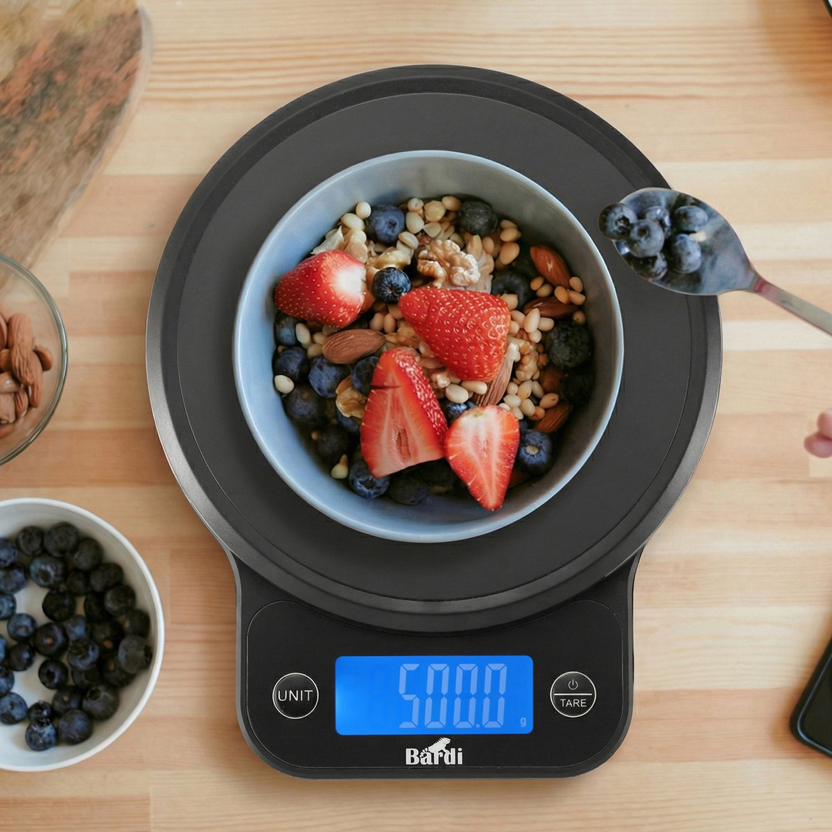 Bardi Digitale keukenweegschaal – Tarra functie – 1g tot 10KG – zwart