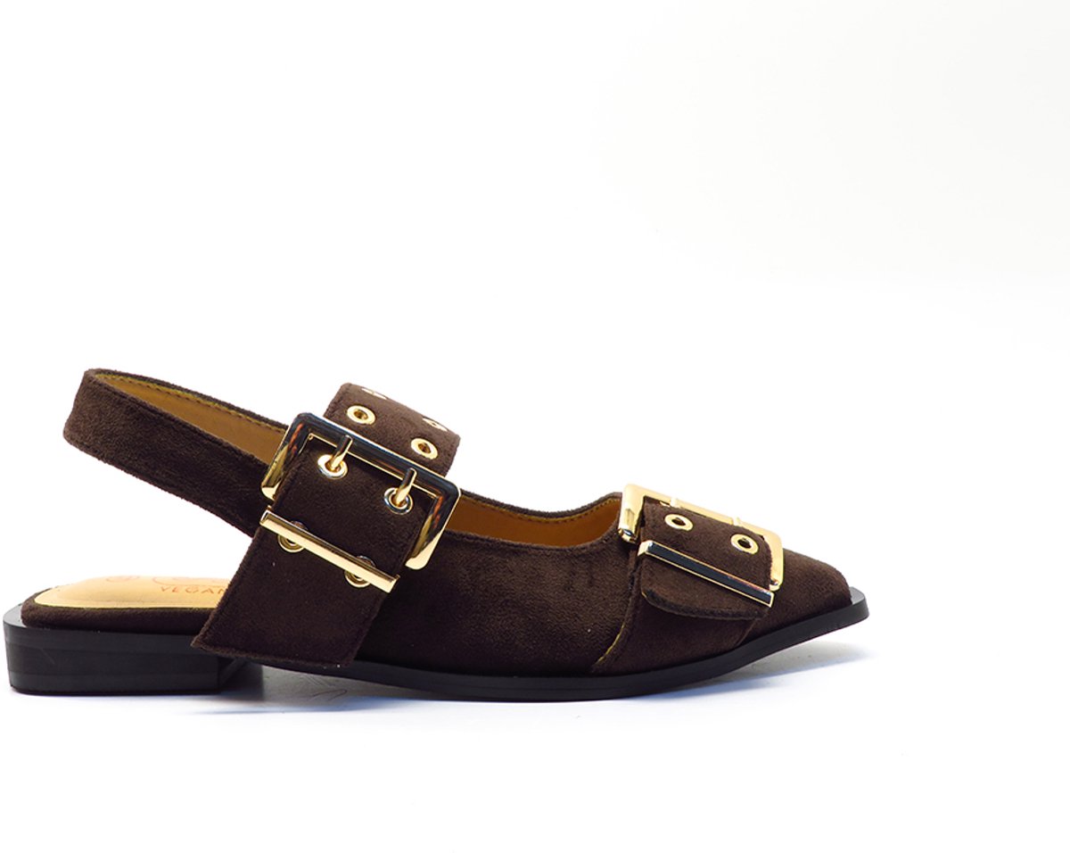 Shoecolate Brown slingback 1.16.52.023 dk brown Bruin