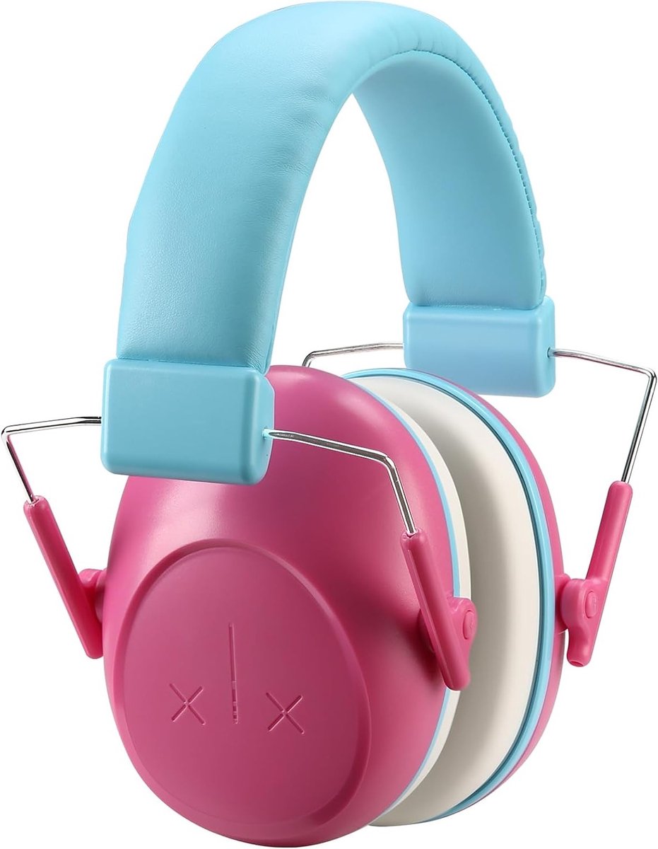 Hoorbescherming Hoofdtelefoon voor Kinderen en Jongeren, Geluidsreductie, Ideaal voor Vliegtuig en Opnames, Roze, One Size