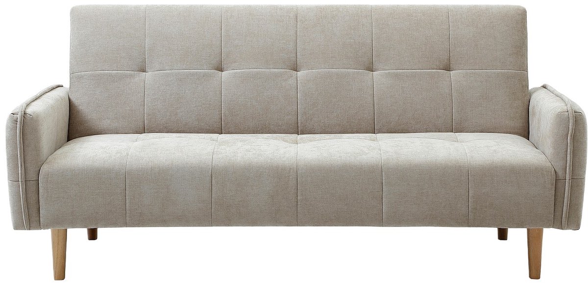 Vente-unique Driezitsslaapbank klik-klak in beige stof SONIATA