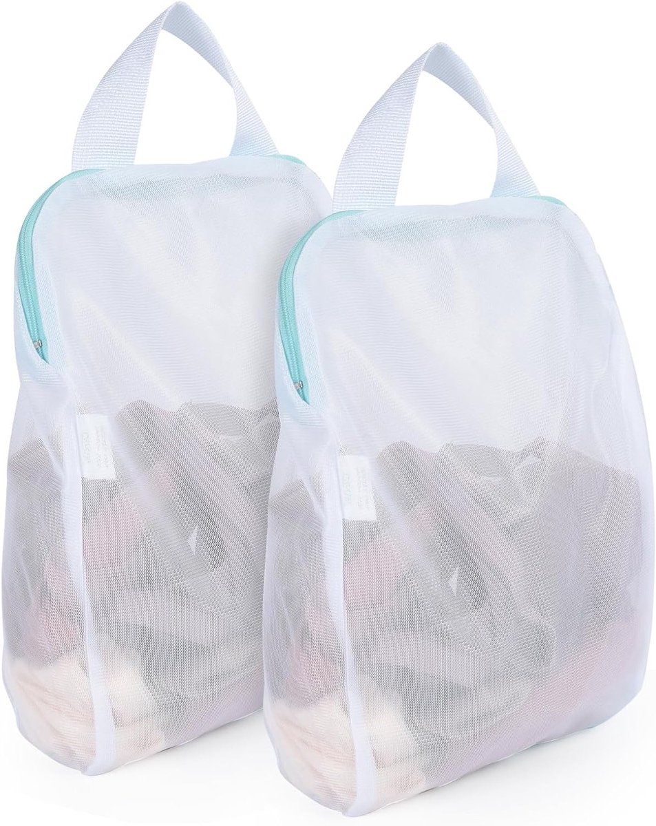 2 stuks wasnetten met handvatten, 10 x 12 inch wasnet voor wasmachine, ideaal voor lingerie, sokken en babykleding