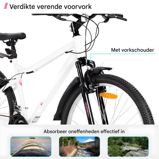 Mountainbike - Voor dames / mountainbiken - 18-speed, V-brake - Stevig, 66 cm, [kleur] van Merkloos — afbeelding 5