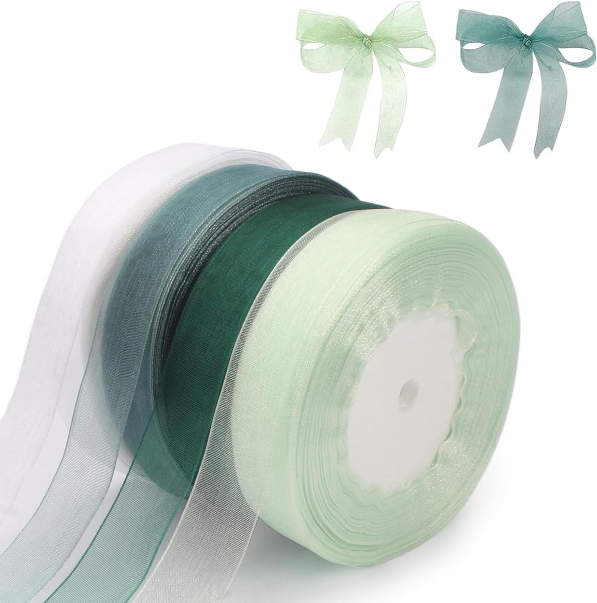 4 Rollen 45m Organza Lint in Diverse Kleuren, 20mm Breed - Decoratief Lint voor Cadeauverpakking, Bruiloft Decoratie en Creatieve Projecten