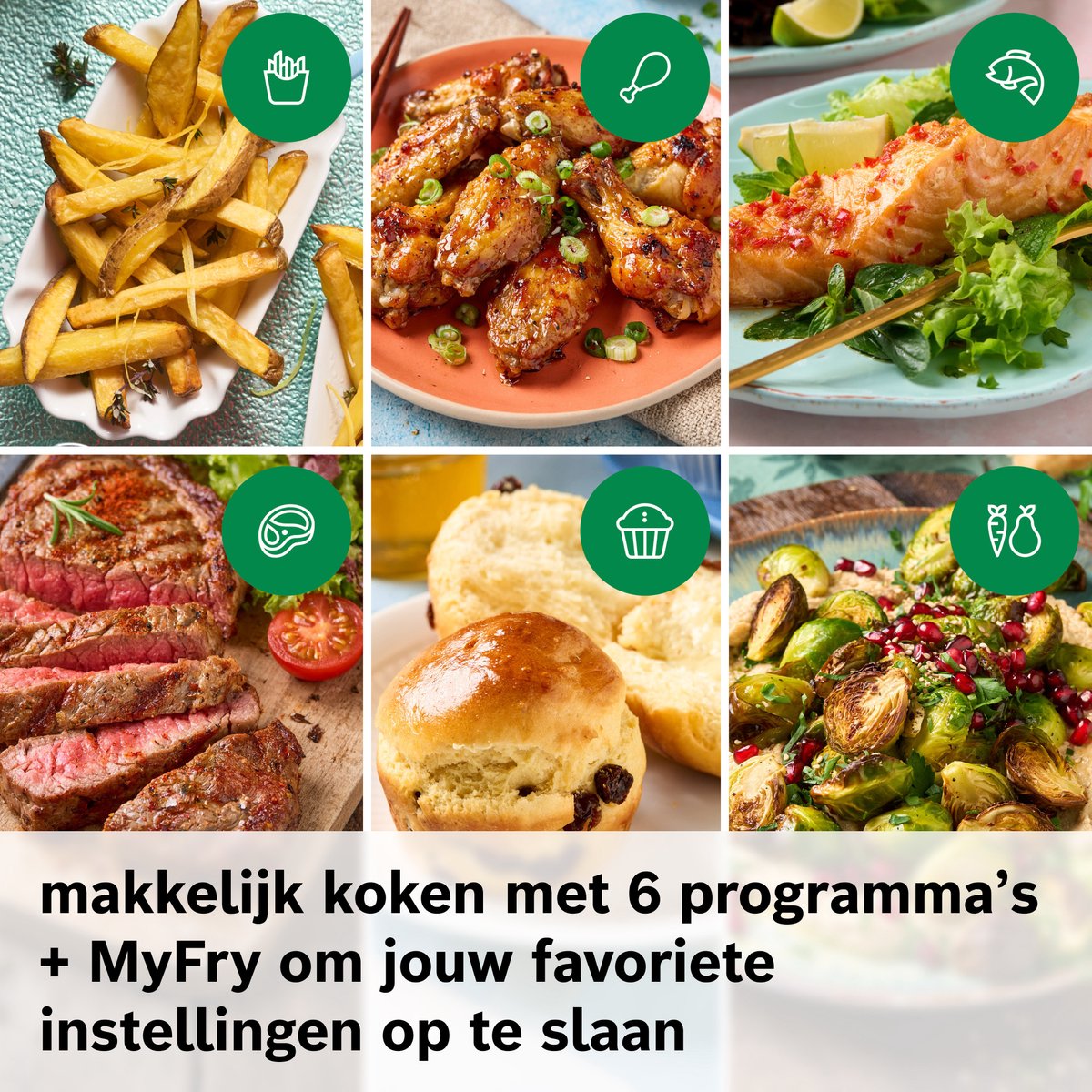 Bosch MAFD661B0: 12L dubbele airfryer voor gezinnen thumbnail 8