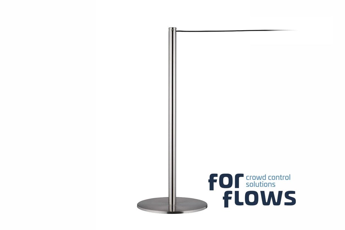 GJ Floors - ForFlows Gallery Afzetpaal | Geborsteld Chroom - 60 cm Hoog | 7kg - Hoogte: 60 cm - Lengte: - Steel diameter: 5,1 cm