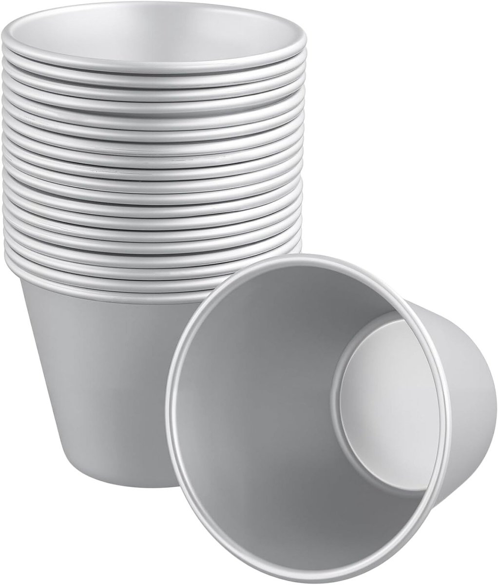 Set van 20 Aluminium Puddingvormen van 140 ml - Ideaal voor Taart, Desserts en Muffins