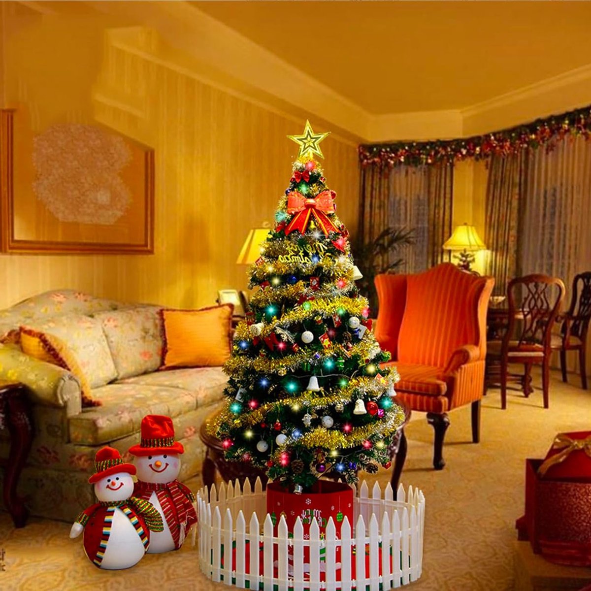 Lametta Slingers - Glanzende Decoratie voor Kerstboom - Zilverkleurig - Feestelijke Kerstversiering – foto 6