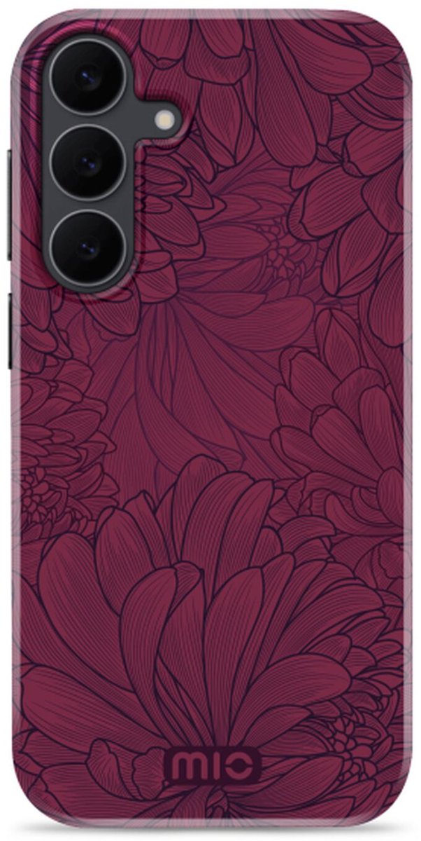 MIO Hoesje Geschikt voor Samsung Galaxy S25 FE - Compatibel met MagSafe / Qi2 - Hard Shell Back Cover Case Berry Blooms
