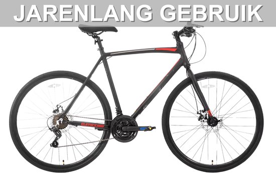 Racefiets - Voor volwassenen - 14 versnellingen, lichtgewicht aluminium frame, geschikt voor stadswoon-werkverkeer en fitness - Zwart, L, 700c van Merkloos — afbeelding 4