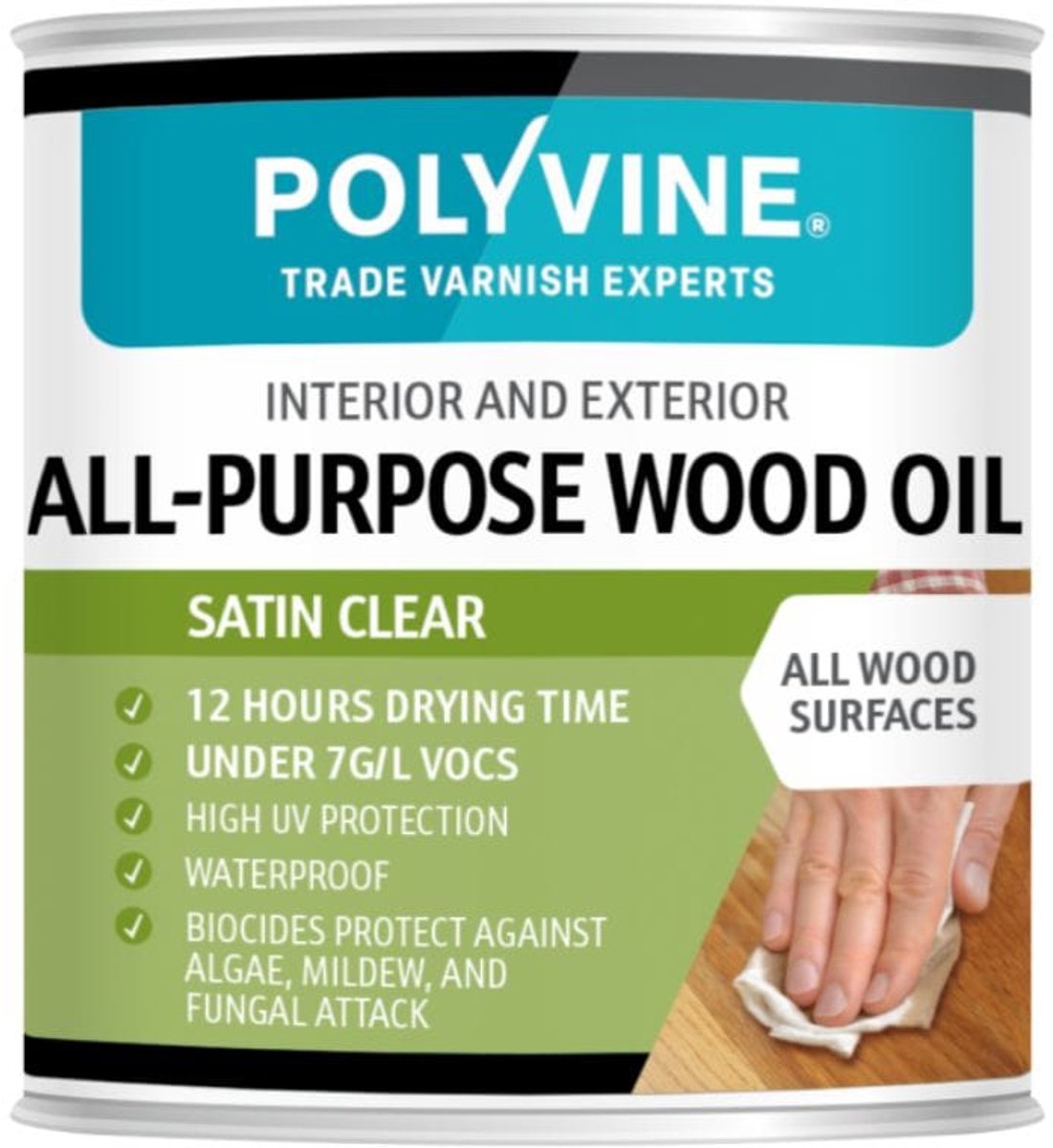 Polyvine Wood Oil UV-Protect - Houtolie - Zijdeglans - 100 ml