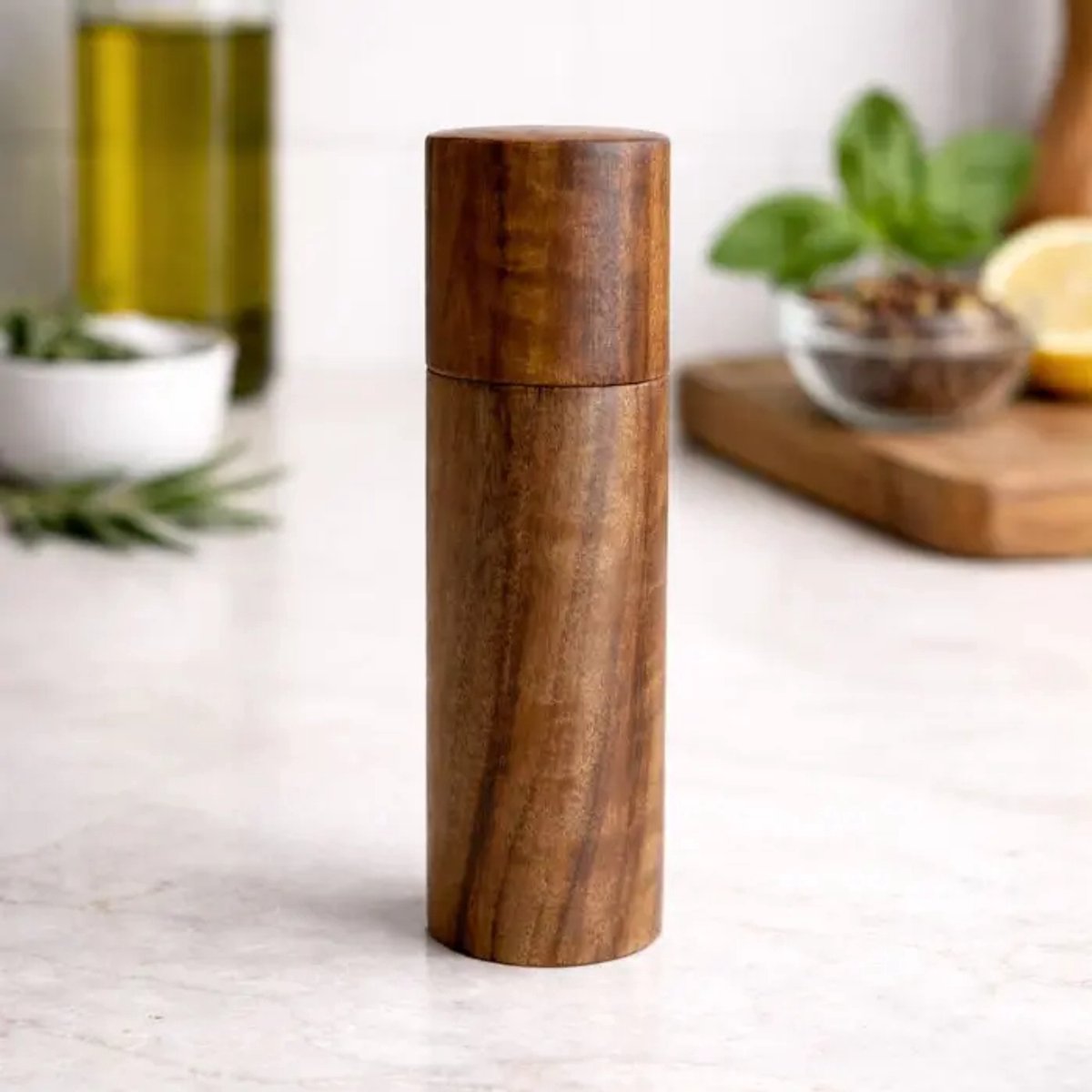 Acacia - Zout- en Pepermolen - 15 cm - Handmatig - Natuurlijk Hout - Warm Bruin - Duurzaam Design