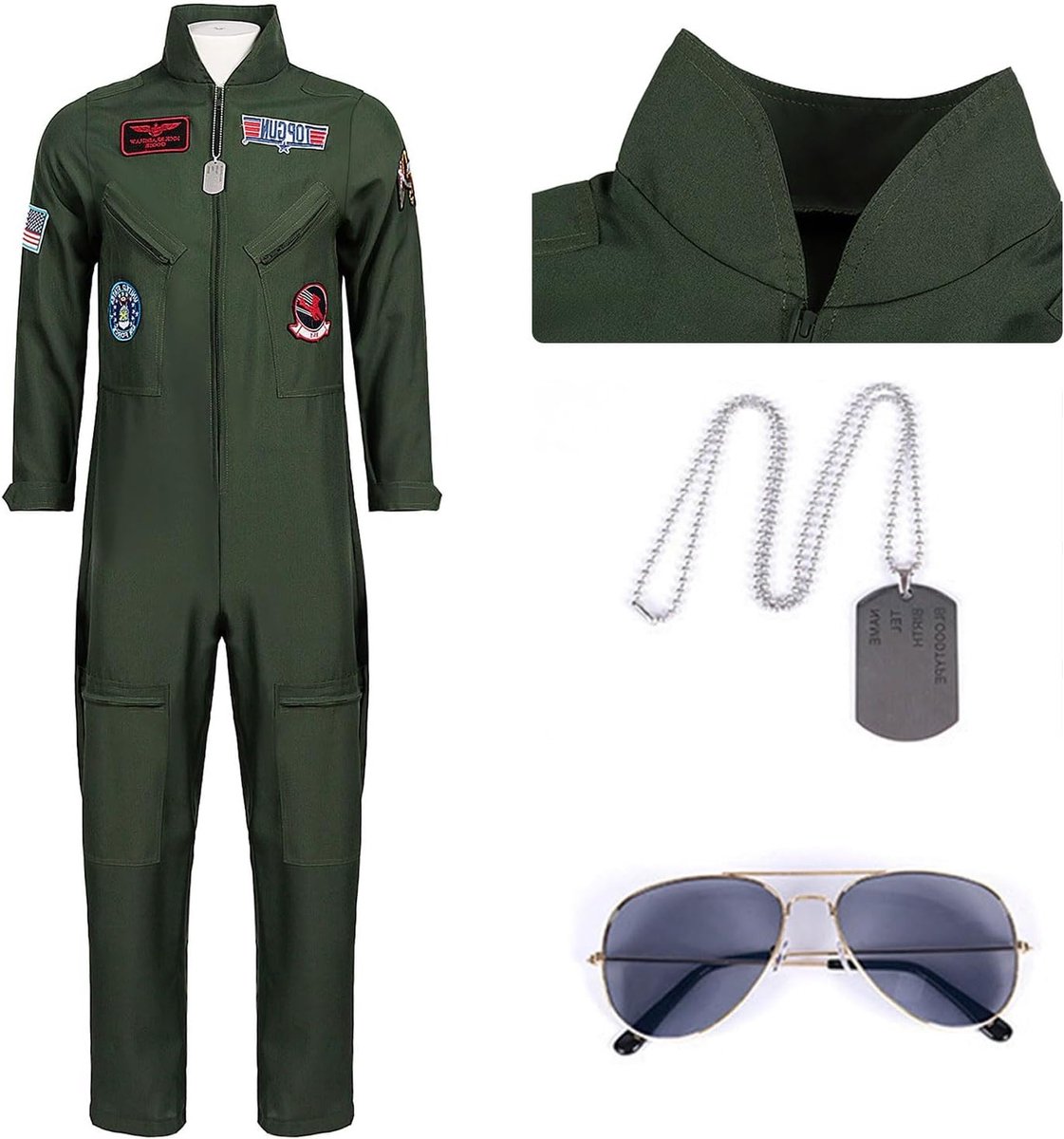 Heren Piloten Kostuum voor Cosplay en Feestjes - Vintage Aviator Outfit met Accessoires