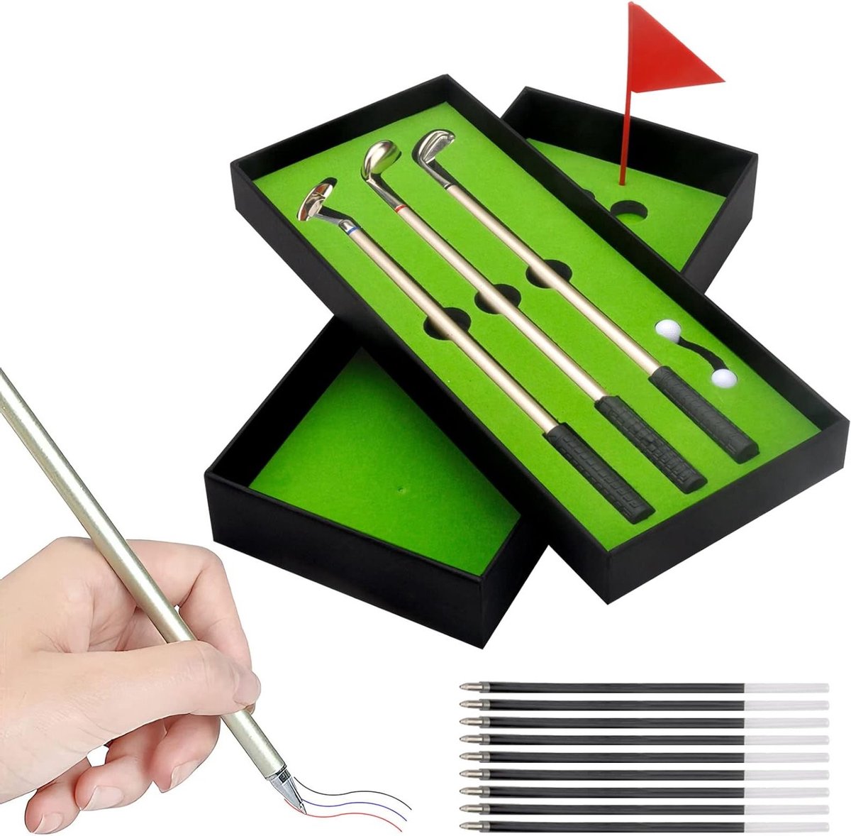 Drie-delige Golf Pen Set - Leuke Cadeaus voor Mannen, Vader, en Golf Enthousiastelingen, Perfect voor Verjaardagen en Feestdagen