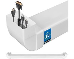 KOTARBAU® Kabelgoot, Kabelkanaal, PVC, 120 x 60 mm, 163 cm Lang, kabelgoot muur, Wit, Onzichtbare Kabeldoorvoer, Kabelafdekking
