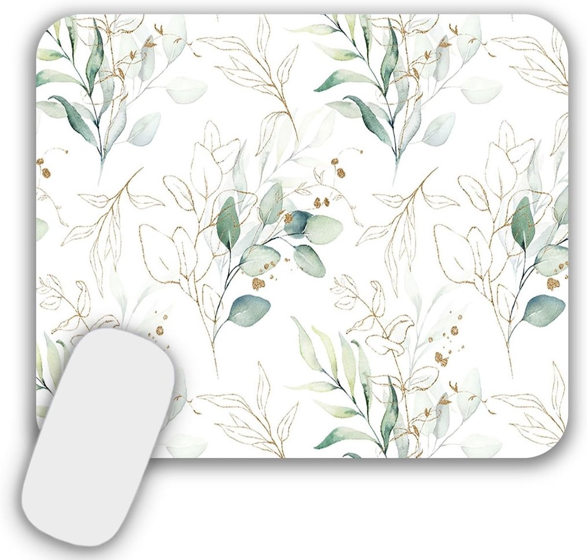Kleine Muismat met Motief, 240 x 200 mm - Perfect voor Thuis en Kantoor, Groen Design