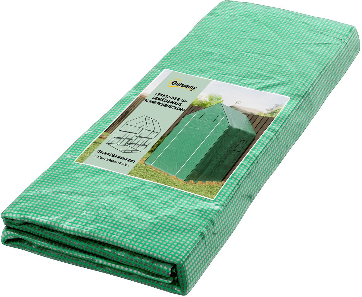 Outsunny - Vervangingsfolie - voor Foliekassen - 140 x 143 cm - Groen