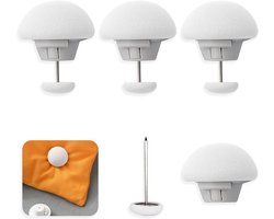 SnelShoppen - Duvet Cover Clips - Mushrooms Rond - Non-slip Bed Clips - Quilt Fixing Clips - 4 Stuks Wit - Voor Duvet Bevestiging en Decoratie