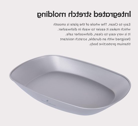 Ultra lichte titanium campingservies set voor buitenshuis - vierkante borden en kommen met draagtas voor snacks en maaltijden van Merkloos — afbeelding 2