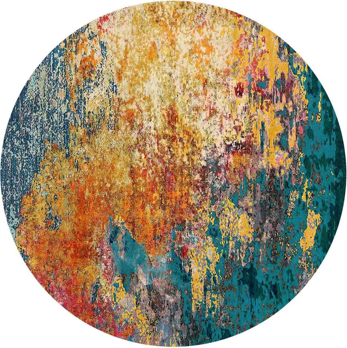 Moderne Ronde Vloerkleed - Abstract Woonkleed - Huis Decoratie - Zachte Korte Pool - Diame