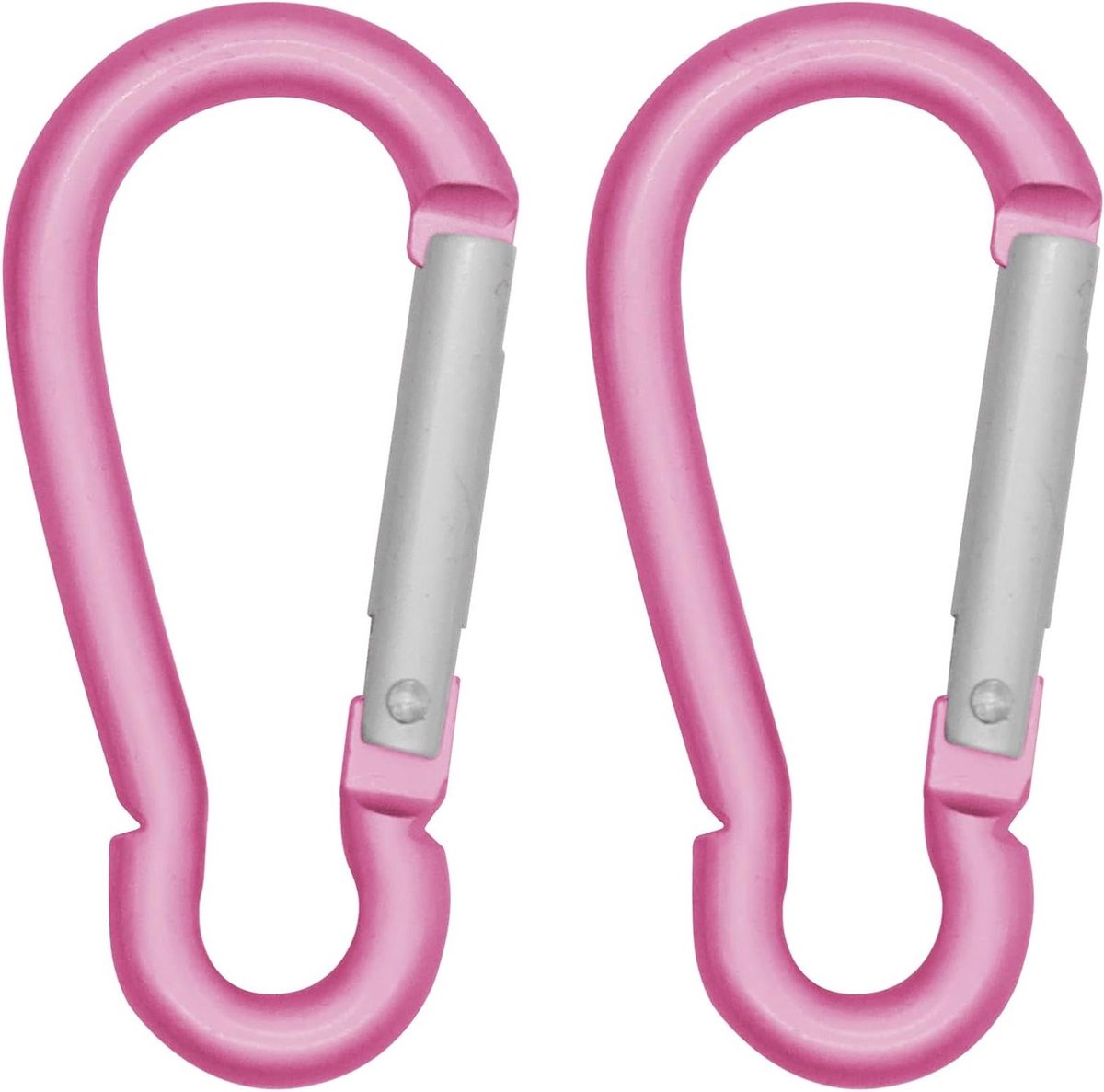 Grote Karabijnhaken - D-Ring Clips - Outdoor Activiteiten - Verbeterde Structuur - 3 Inch - Zwart Zilver
