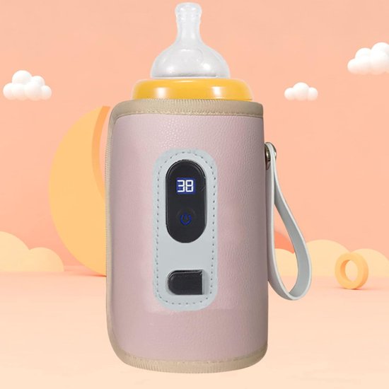 USB Melkflesverwarmer met Temperatuurregeling en LCD-scherm - Draagbare en Waterdichte Flessenwarmer voor Thuis en Reizen van Merkloos — afbeelding 4