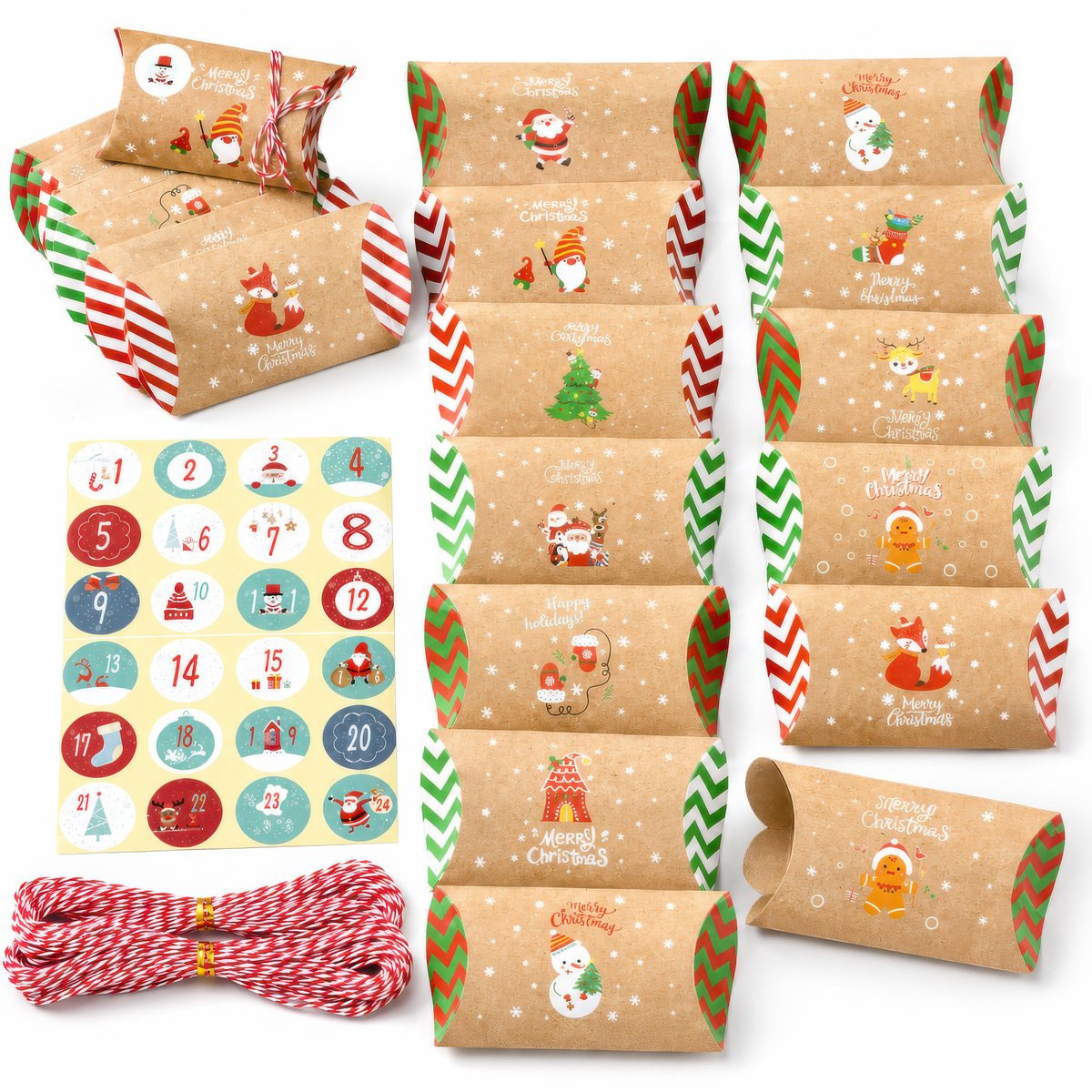 50 Kerst Kraft Karton Cadeau Labels met 50 Jute Touwtjes - Kartonnen Kerstkaarten - Cadeaulabels Kerstmis Versiering Maken - Kerstversiering Decoratie voor Binnen - Kleine Kraftpapier Etiketten - Prijskaartjes\Prijslabels Koord
