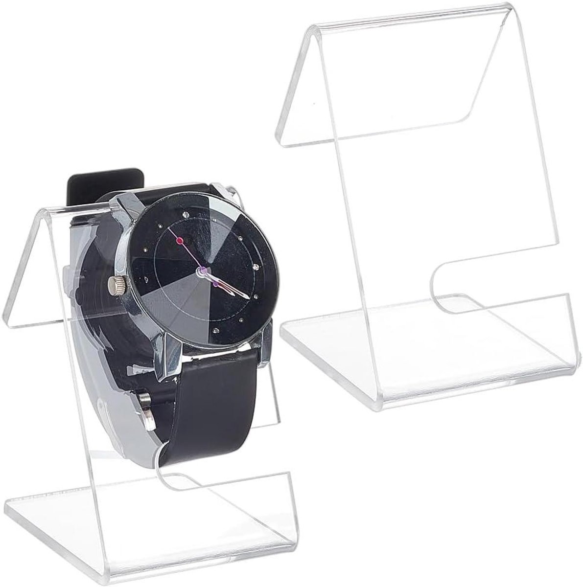 PH PandaHall 2pcs Watch Display Stands Clear Acrylic Watch Holder Jewelry Bracelet Display Stands Watch Rack Holder Showcase for Bracelet Watch Display Home Decor Retail Use, 2.8x1.7x2