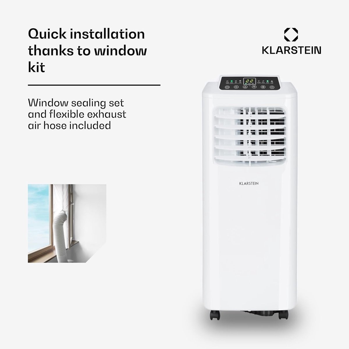 Klarstein Pure Blizzard 3 2G - Mobiele Airco 3-in-1 koelventilator, ontvochtiger, timer, geluidsarm, energie-efficiëntieklasse A, 808 W / 7000 BT, tot 65 m³, wit — afbeelding 5