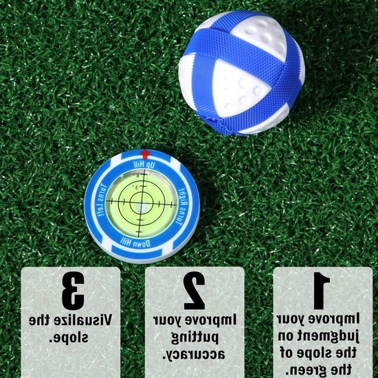 Golf Green Slope Reader met magnetische golfhoedclip, zeer nauwkeurige waterpas voor binnen en buiten. van GOLF — afbeelding 2