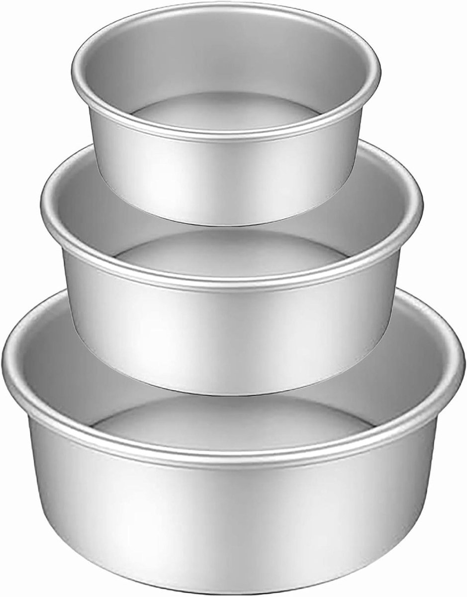 Ronde taartvorm - Bakvorm set - Taarten bakken - Afneembare bodem - 3 maten - Zilver