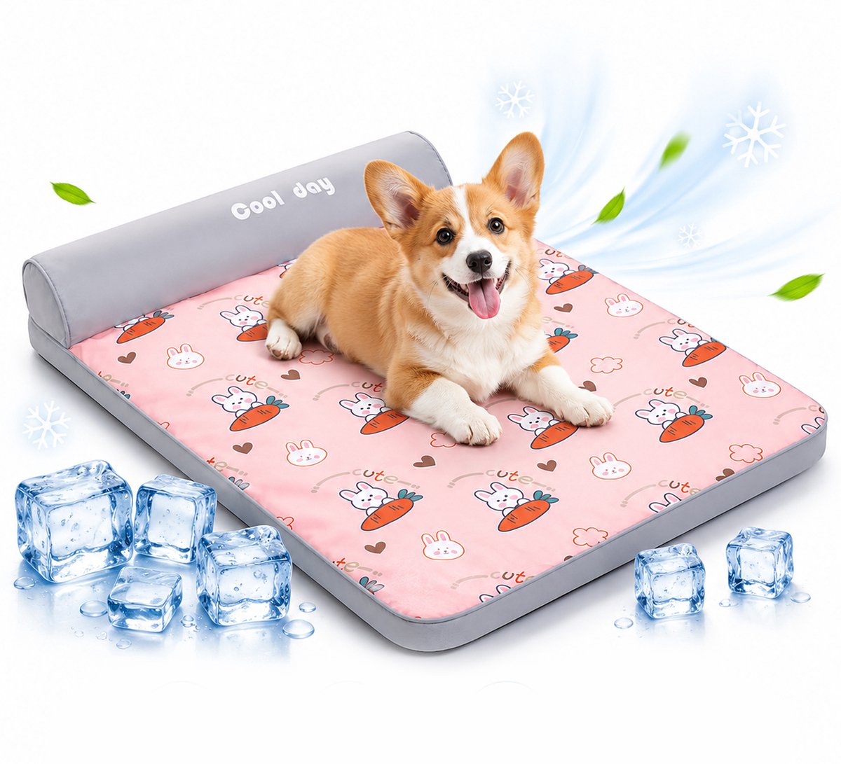 Koelmat voor Honden - Koelmat Hond & Kat - Zelfkoelende Hondenmat Zomer Koelkussen - Met Afneembare Wasbare Hoes -voor Thuis, Onderweg of in de Auto - S 45x35x4cm - 1 Stuk