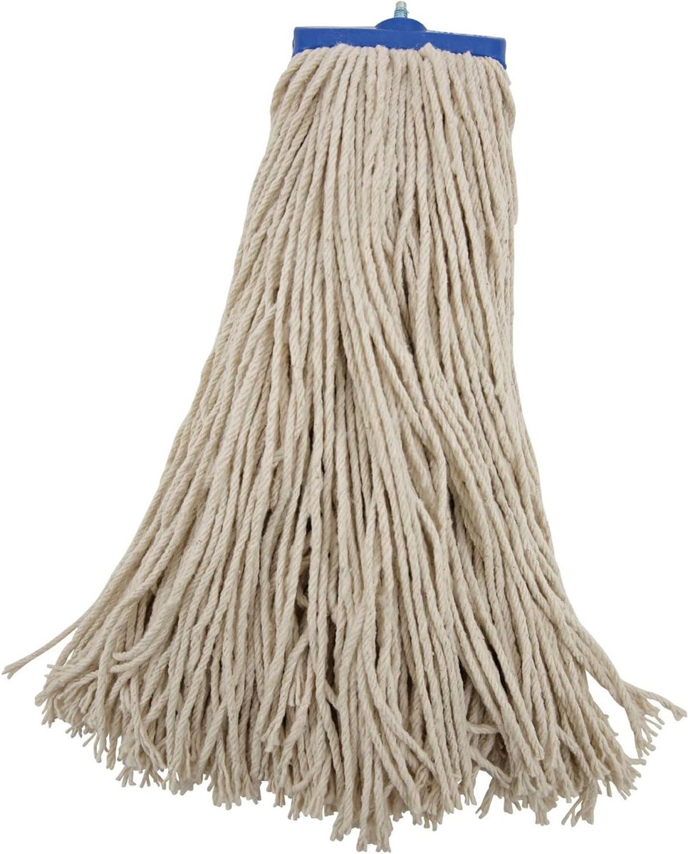 Dweilkop - Platte mop - Vloeren Reinigen - Ligt plat - 20 oz - Wit