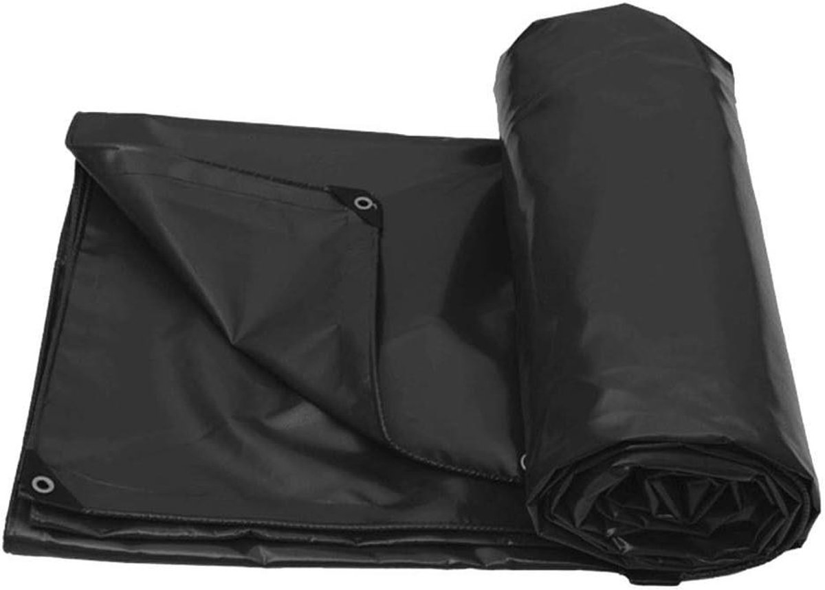 Dekzeil Heavy Duty - Waterdicht Zeil - Bescherming Buiten - Versterkte Randen - 3M x 3M - Zwart