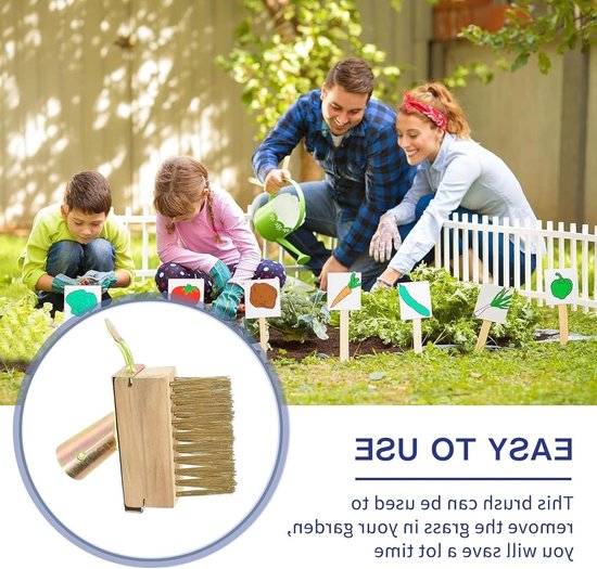 Effectieve Onkruidborstels van Staal met Houten Handvat voor Tuinonderhoud en Kieren Reiniging - Set van 2 — afbeelding 3
