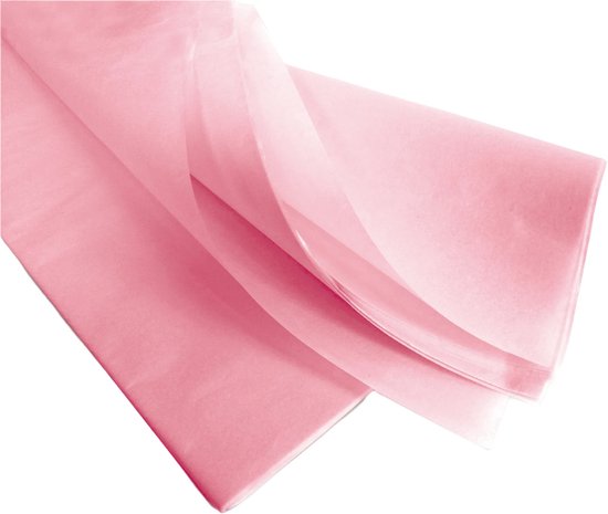 Papier de soie Pink pastel – 17 grammes, imperméable et résistant aux couleurs | B2 50x75cm | 24 feuilles