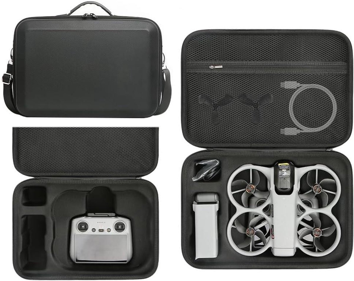 Drone Opbergkoffer - Draagbare Tas - Buiten Reizen - Waterdichte PU-schaal - 37-43 cm - Zwart