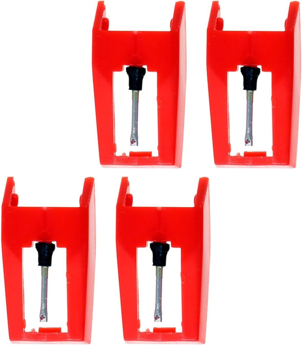Naalden Set - Platenspeler Naalden - Muziek Luisteren - Conische Naald - 4 Stuks - Rood