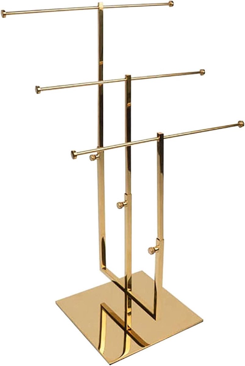 Sjaalrek Organizer - Accessoirehouder - Kast Opruimen - Verstelbare Niveaus - 6 Staven - Goud