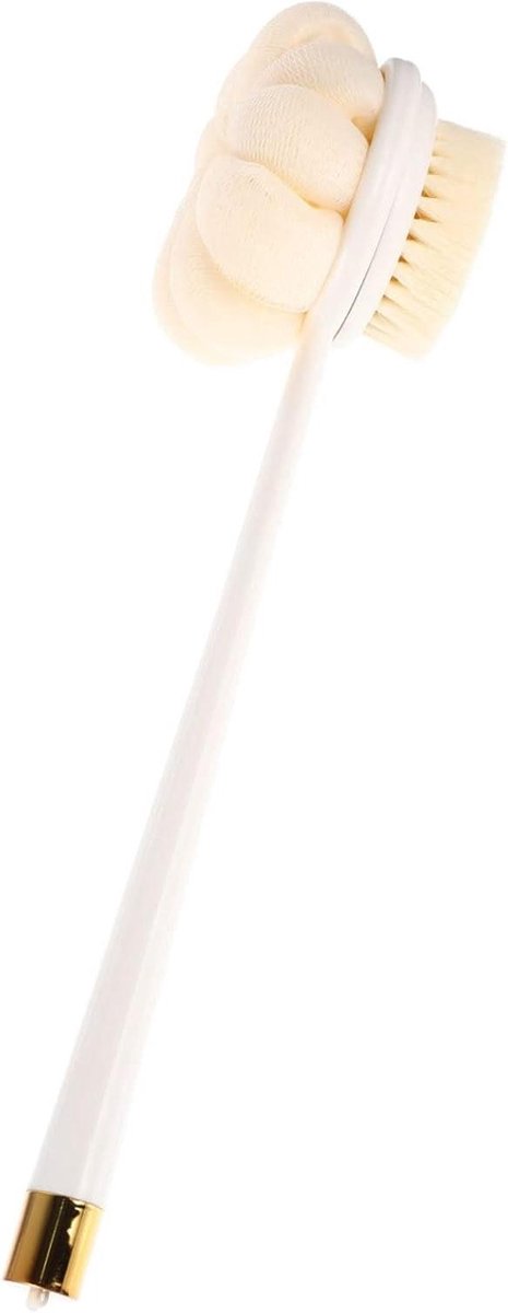 Doucheborstel - Lichaamsborstel - Huidverzorging - Dubbelzijdig - 33.5 cm - Wit