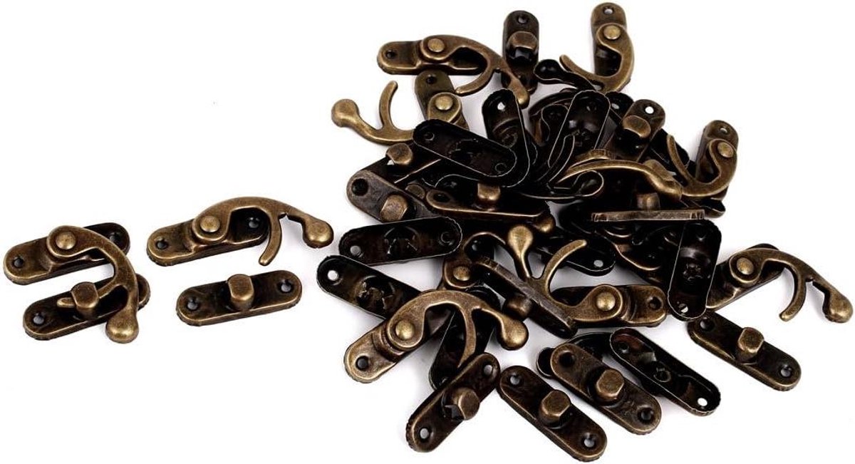 Koffer Sluitingen - Grendels Kist - Koffers Beveiligen - Metaal met Coating - 20 Stuks - Bronskleur
