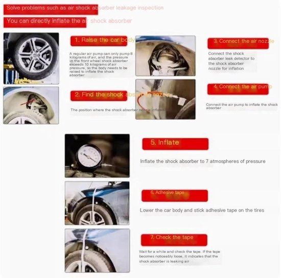 Luchtvering Reparatie Kit - Schokdemper Lekdetector - Auto Onderhoud - Dempingsprincipe Toepassing - 200 g - One Color — afbeelding 3