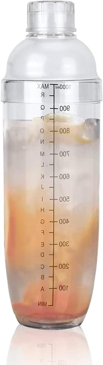 Cocktail Shaker voor IJsdrankjes, Plastic Drinkmixer met Kommen voor Bar en Thuisgebruik (1000ml)