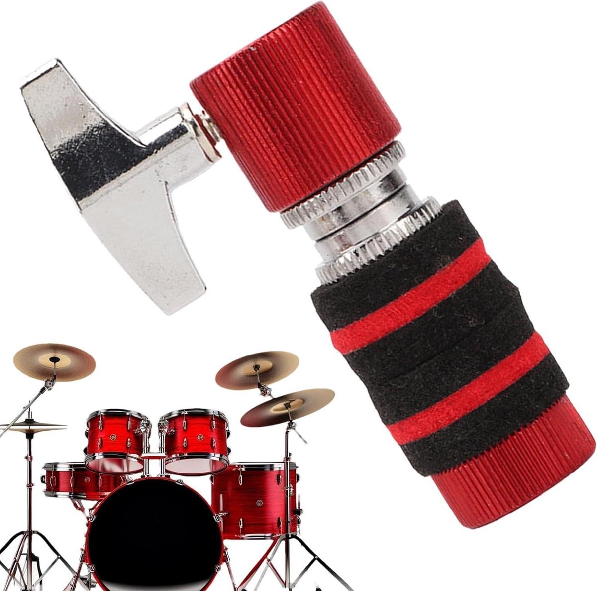Drum Koppeling - Hi-Hat Standaard - Muziek Maken - Roestvrij Metaal - 9.1x4.4x3.2 cm - Rood