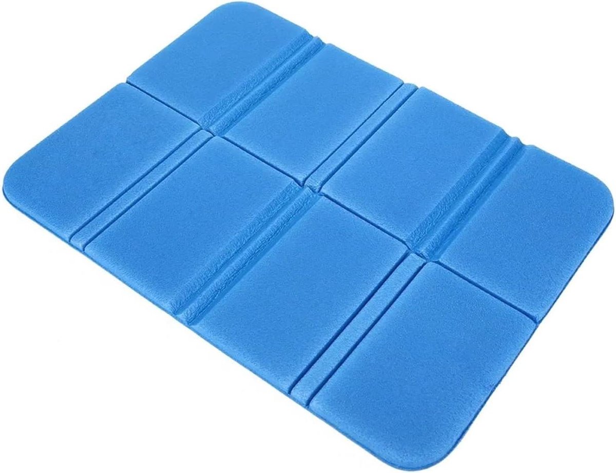 Schuimrubberen mat - Zitkussen opvouwbaar - Outdoor comfort - Waterdichte vulling - 38.5 x 27.5 cm - Blauw