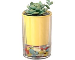 Zelfwaterende Plantenpot - Bloempot Bak - Planten Verzorgen - Dubbellaags Reservoir - 76 x 76 x 76 cm - Geel