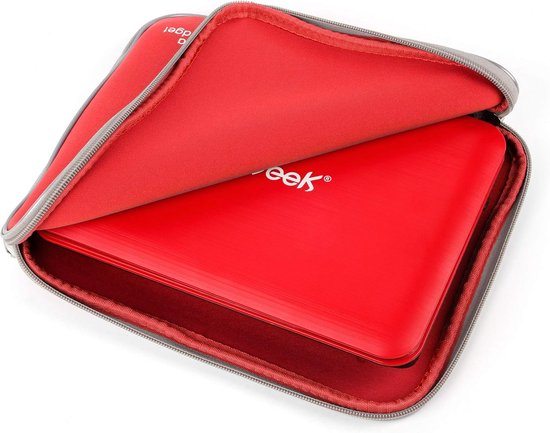 Draagbare DVD Koker - Neopreen Beschermhoes - Reizen met Media - Waterbestendig Ontwerp - 260 x 190 mm - Rood — afbeelding 5