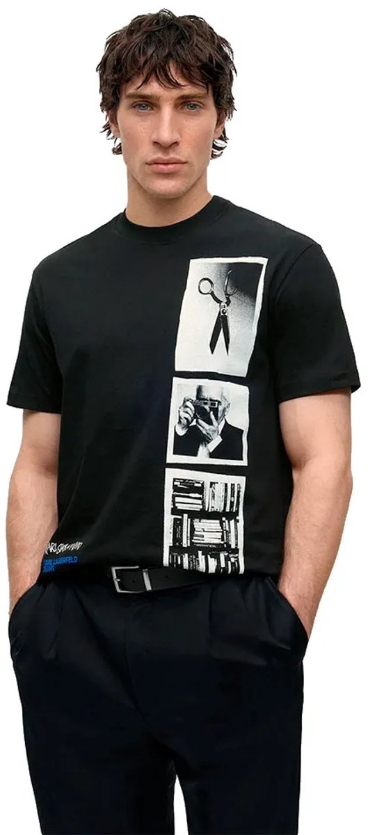 Karl Lagerfeld Jeans Polaroid T-shirt Met Korte Mouwen Zwart XL Man